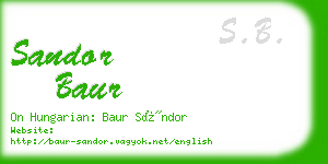 sandor baur business card